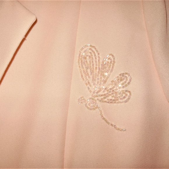 formal maxi jacket dress with beaded butterflies - Picture 3 of 10